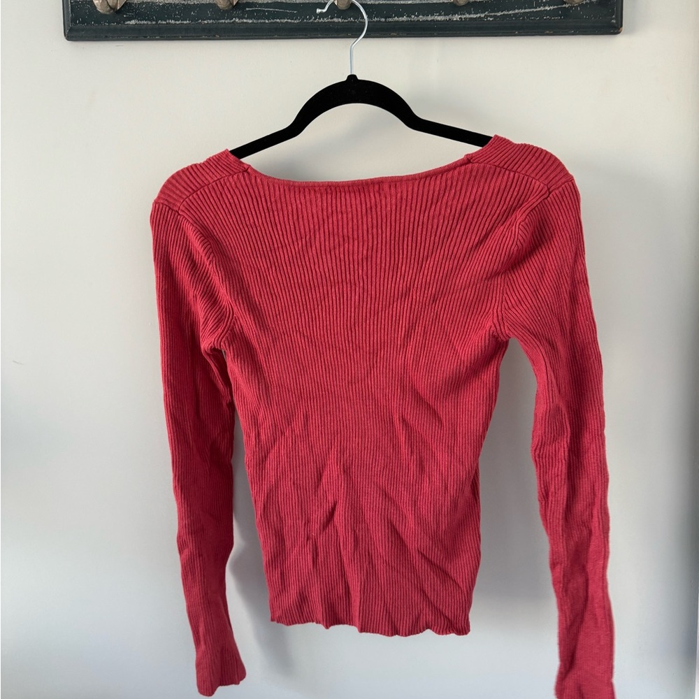 red pink active usa sweater top